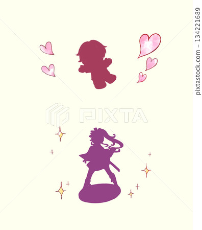 Oshinui Beautiful Girl Figure Image Silhouette Oshinui Beautiful Girl Figure Image Silhouette 134221689