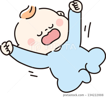 嬰兒打哈欠和伸懶腰 134222008