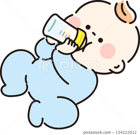 baby drinking milk on his own baby drinking milk on his own 134222012