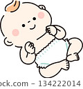 穿著尿布的快樂寶寶 134222014