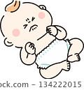 嬰兒在尿布裡掙扎 134222015