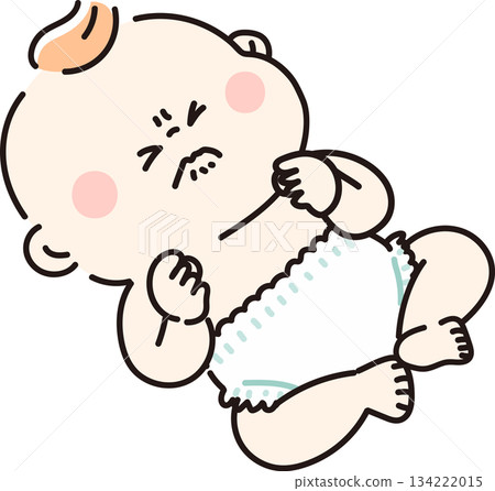 Baby struggling in diaper 134222015