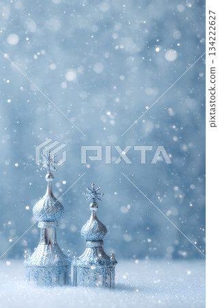 orthodox new year snow sparkle calm blue backdrop simple layout 134222627