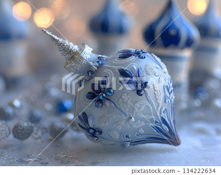 orthodox new year frosted glass style gentle white blue soft 134222634
