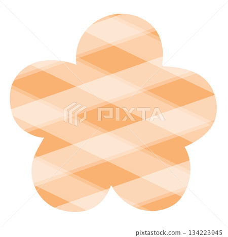 Illustration of orange plaids flower for flower cartoon, floral print, spring and summer, blossom, blooming, nature, garden, plants, tree, home yard, park, picnic, outdoor, sticker, patch, brooch 134223945