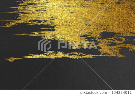 Background material with a luxurious black Japanese paper texture and gold patterns Background material with a luxurious black Japanese paper texture and gold patterns 134224011