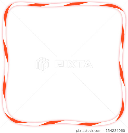 Abstract festive square rounded wavy Christmas frame in red and white stripes, isolated on a transparent background. Perfect for Christmas designs, invitations, or holiday decorations. PNG. Vector Abstract festive square rounded wavy Christmas frame in red and white stripes, isolated on a transparent background. Perfect for Christmas designs, invitations, or holiday decorations. PNG. Vector 134224060