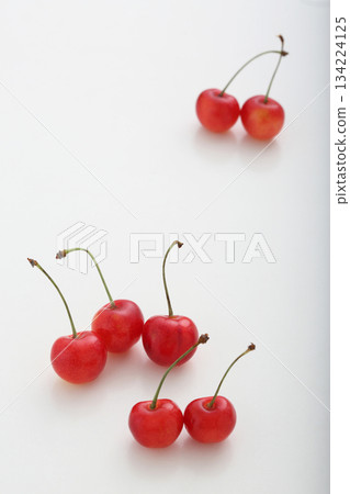 櫻桃，白色背景，水果 134224125