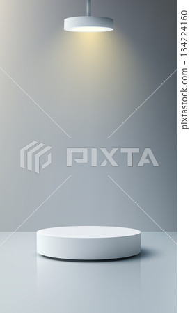 Modern Abstract Background Concept Elegant Empty Pedestal Platform for Luxury Product Photography and Commercial Advertising in a Clean Minimal Showroom 134224160
