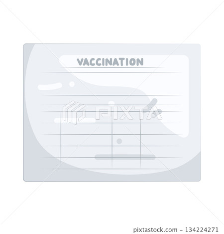 Illustration of vaccination card  134224271