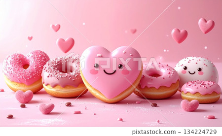 Pink and white Easter and Valentine's Day cupcakes, chocolate desserts, and candy snacks with sweet icing and sprinkles Pink and white Easter and Valentine's Day cupcakes, chocolate desserts, and candy snacks with sweet icing and sprinkles 134224729
