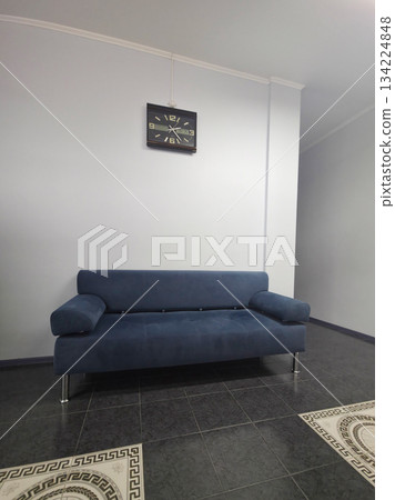 Modern Waiting Room with Blue Sofa and Decor Modern Waiting Room with Blue Sofa and Decor 134224848