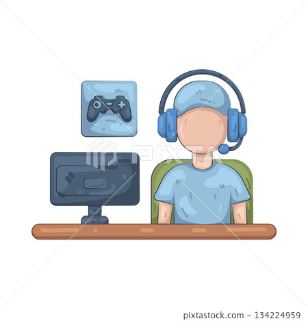 Illustration of gamer 134224959