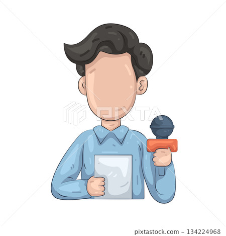 Illustration of journalist  134224968