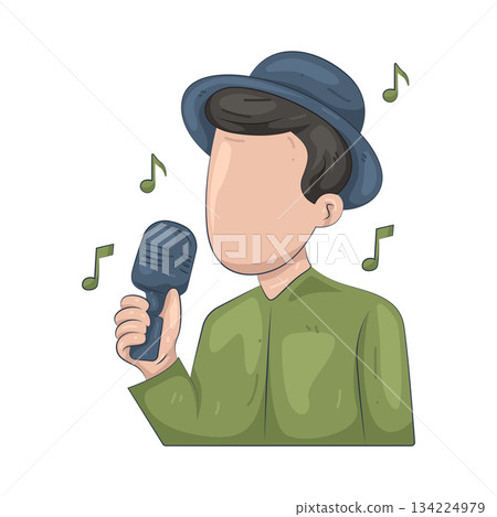 Illustration of singer  134224979