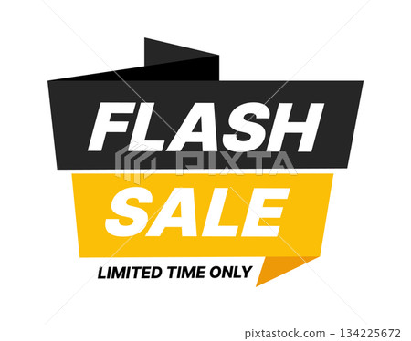 Flash sale banner with Limited Time Only message in bold modern vector style, perfect for urgent promotions, online store discounts, and digital marketing campaigns. Flash sale banner with Limited Time Only message in bold modern vector style, perfect for urgent promotions, online store discounts, and digital marketing campaigns. 134225672