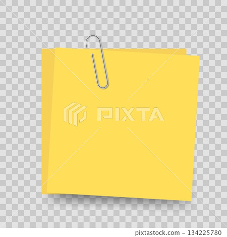 Blank note paper with paperclip isolated on white background. Perfect for messages, reminders, quotes, office design, stationery, and creative mockups. Blank note paper with paperclip isolated on white background. Perfect for messages, reminders, quotes, office design, stationery, and creative mockups. 134225780