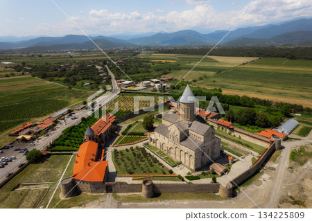Alaverdi Monastery Complex aerial panoramic view in Kakheti, Georgia Alaverdi Monastery Complex aerial panoramic view in Kakheti, Georgia 134225809