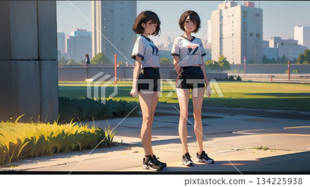 女孩們奔跑 134225938