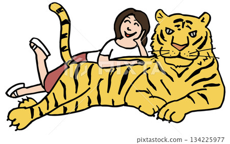 Tiger and Girl 134225977
