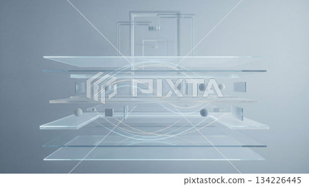 抽象背景，表達訊息處理循環的多層結構 134226445