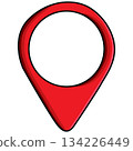 Red Location Pin Illustration for navigation and travel concept design 134226449