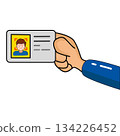 Hand Holding Identification Card Illustration 134226452
