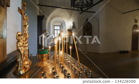 Candles inside an Orthodox church Candles inside an Orthodox church 134226500