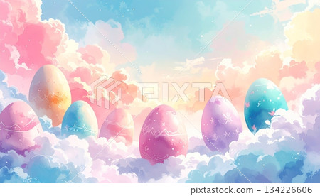 Easter-themed backgrounds are perfect for promotional backgrounds. 134226606