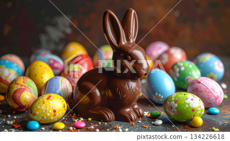 Easter-themed backgrounds are perfect for promotional backgrounds. 134226618
