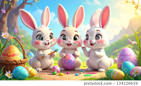 Easter-themed backgrounds are perfect for promotional backgrounds. 134226639