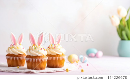 Easter-themed backgrounds are perfect for promotional backgrounds. 134226678