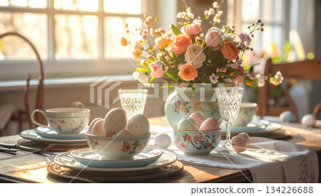 Easter-themed backgrounds are perfect for promotional backgrounds. 134226688