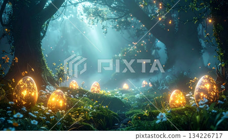 Easter-themed backgrounds are perfect for promotional backgrounds. 134226717