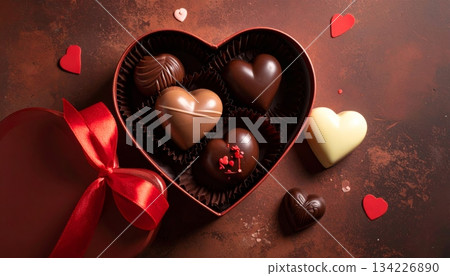 Romantic red and pink heart shapes for a sweet Valentine's Day holiday background or decoration Romantic red and pink heart shapes for a sweet Valentine's Day holiday background or decoration 134226890