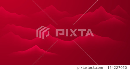 Modern design vector illustration of beautiful Chinese ink landscape painting. 134227050