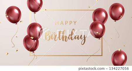 Celebrate your birthday background with beautiful balloon vector illustration. Celebrate your birthday background with beautiful balloon vector illustration. 134227056