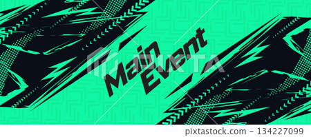 Abstract and Modern Sports Background Design with Sharp Brush Strokes, Halftones and Arrow Patterns in Black and Green Abstract and Modern Sports Background Design with Sharp Brush Strokes, Halftones and Arrow Patterns in Black and Green 134227099