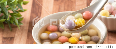 glutinous rice balls winter solstice colorful five elements colorful tangyuan タンユエン もち団子 134227114