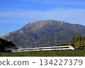 Mt. Ibuki and the Shirasagi Express in autumn Mt. Ibuki and the Shirasagi Express in autumn 134227379