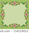 Oriental decorative pattern - vector design combining flowers and curves 134228022