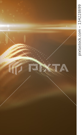 Abstract golden wave of glowing particles and light flares creating a warm futuristic energy flow Abstract golden wave of glowing particles and light flares creating a warm futuristic energy flow 134228699