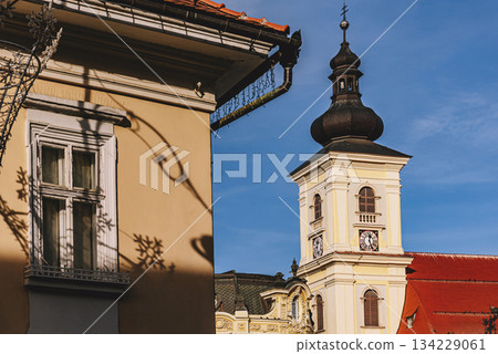 Tower of Jesuit Church in Sibiu Romania Tower of Jesuit Church in Sibiu Romania 134229061