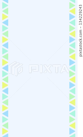 A pop and cute frame background of triangular garland 134229243