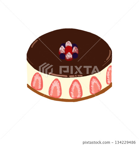 Berry chocolate cake 134229486