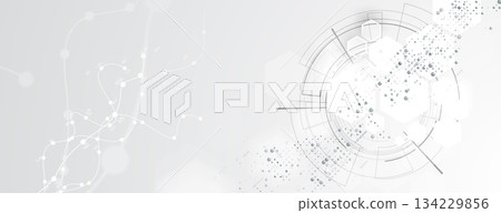 Technology and science banner or header. Connected neural cloud network Technology and science banner or header. Connected neural cloud network 134229856
