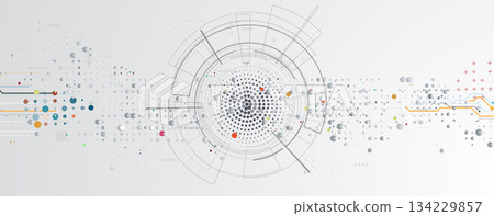 Technology and science banner or header. Connected neural cloud network Technology and science banner or header. Connected neural cloud network 134229857