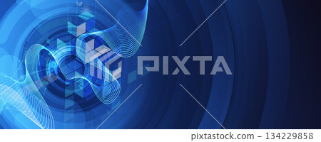 Technology and science banner or header. Connected neural cloud network Technology and science banner or header. Connected neural cloud network 134229858