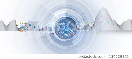 Technology and science banner or header. Connected neural cloud network Technology and science banner or header. Connected neural cloud network 134229861
