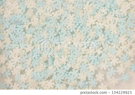Blue and White Snowflakes 134229923